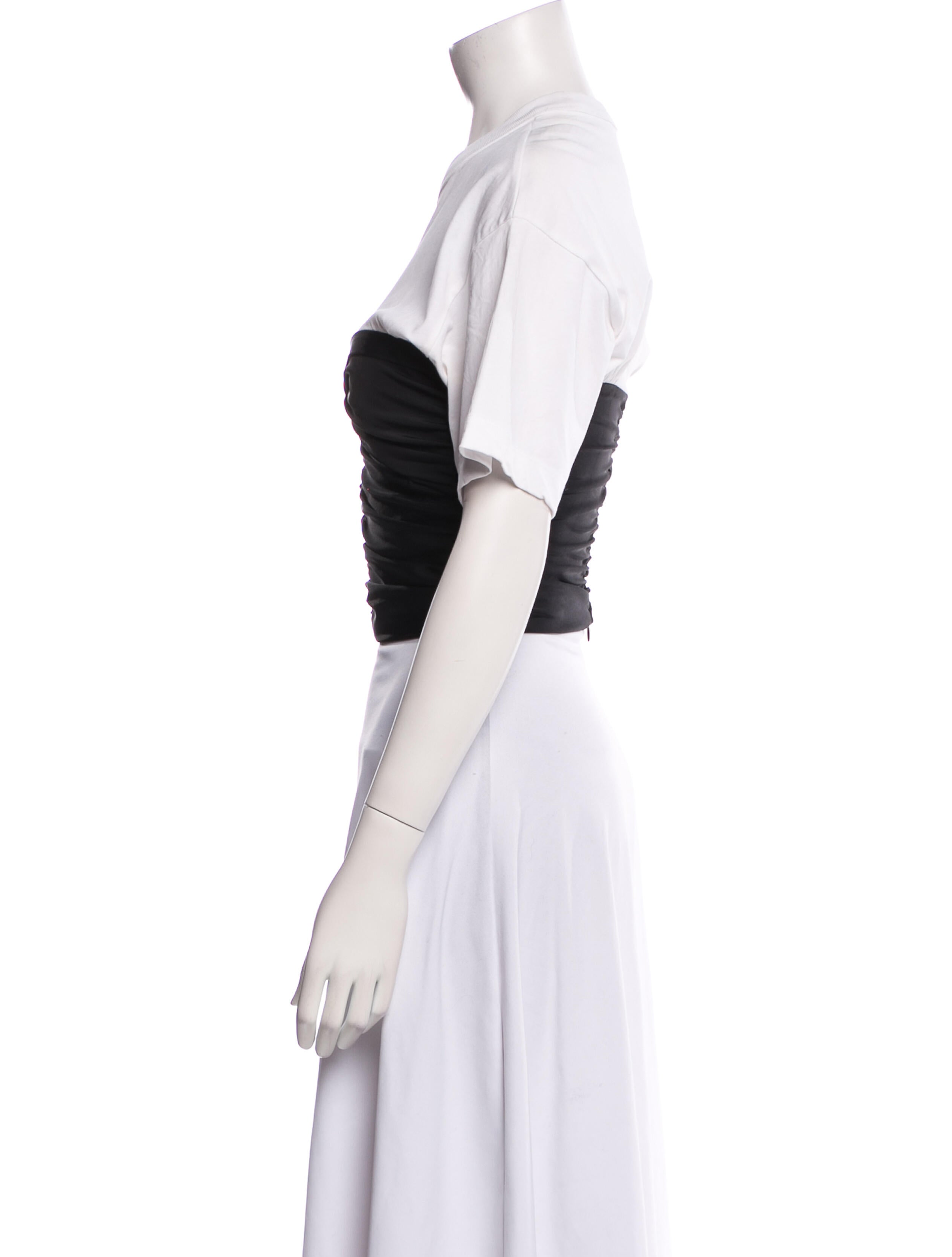 Alexanderwang.T Crew Neck Short Sleeve Crop Top