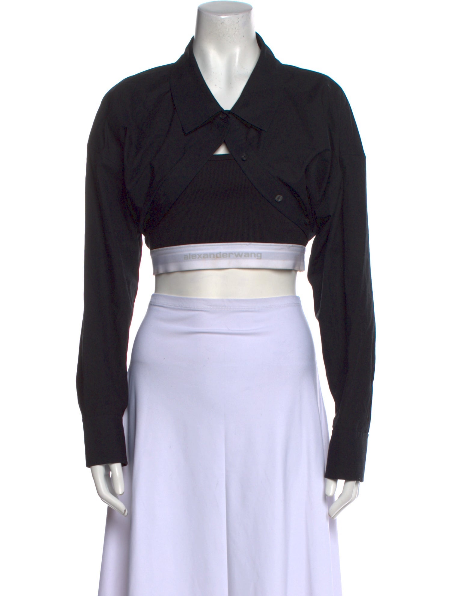 Alexanderwang.T Long Sleeve Crop Top