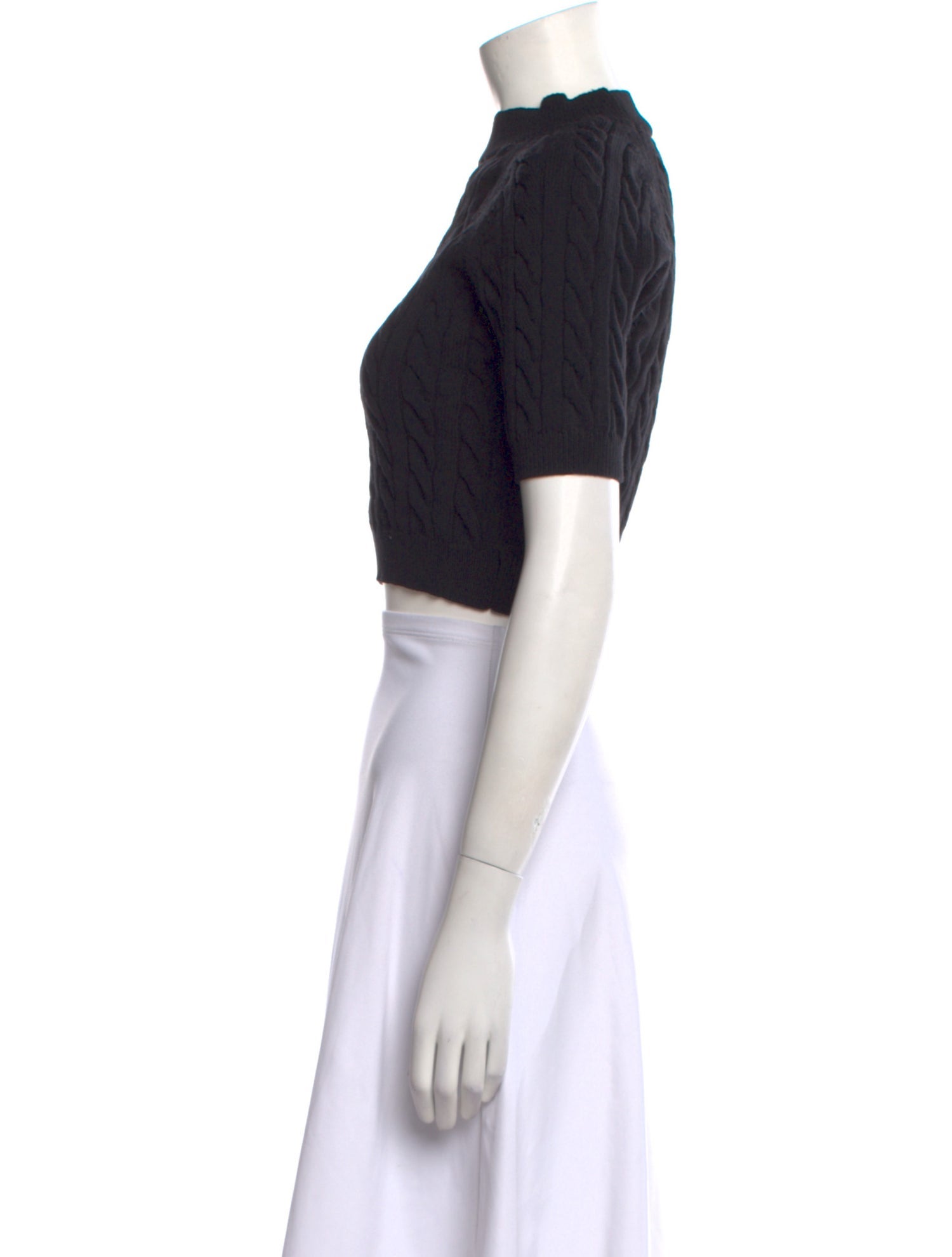 Alexanderwang.T Mock Neck Short Sleeve Crop Top