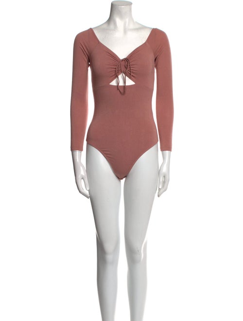 Alexanderwang.T V-Neck Three-Quarter Sleeve Bodysuit