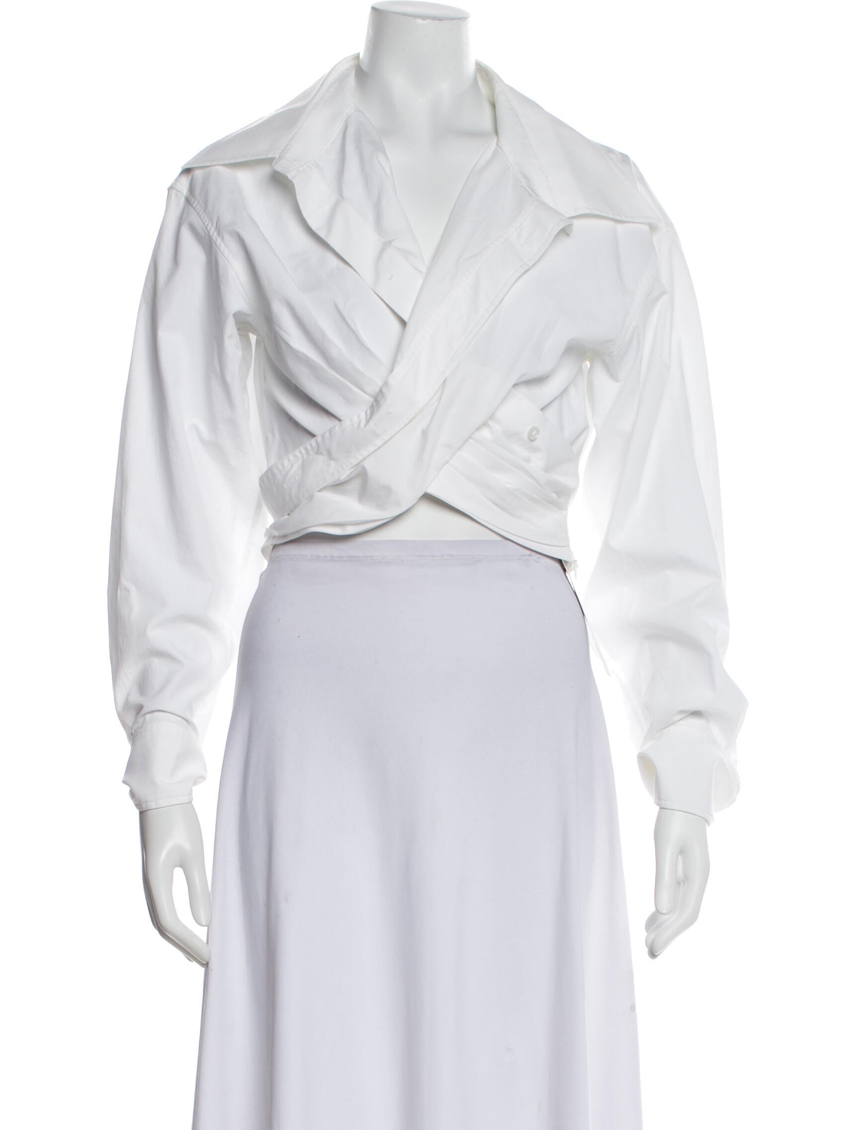 Alexanderwang.T V-Neck Long Sleeve Crop Top