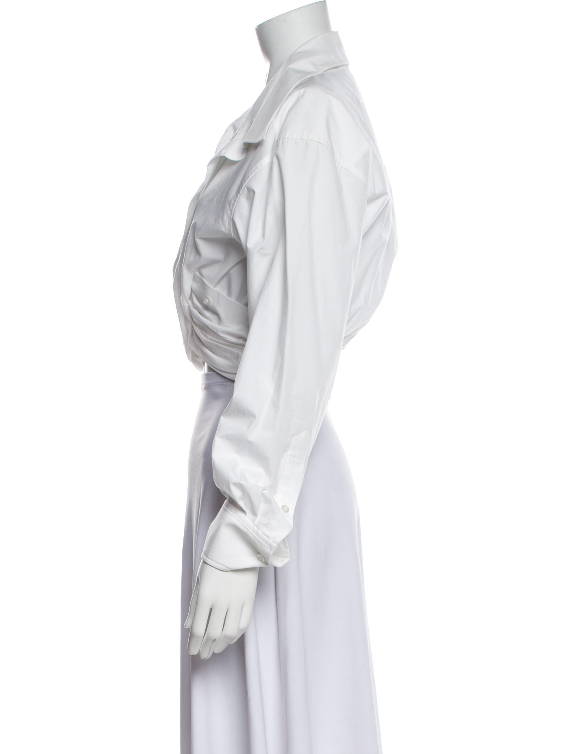 Alexanderwang.T V-Neck Long Sleeve Crop Top