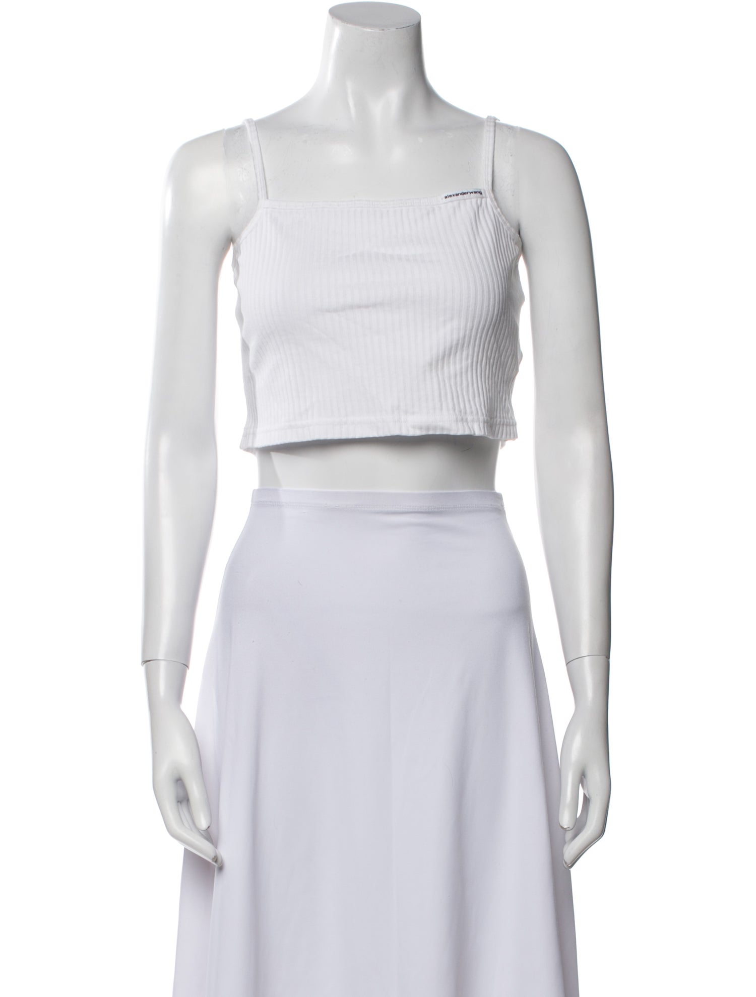 Alexanderwang.T Square Neckline Sleeveless Crop Top