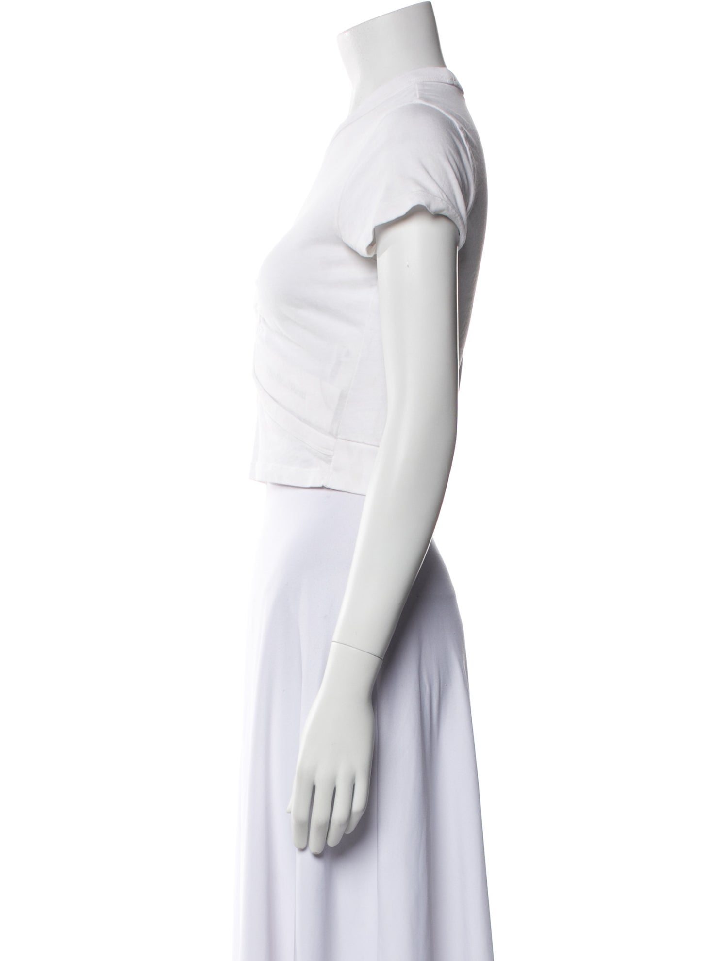 Alexanderwang.T Crew Neck Short Sleeve Crop Top