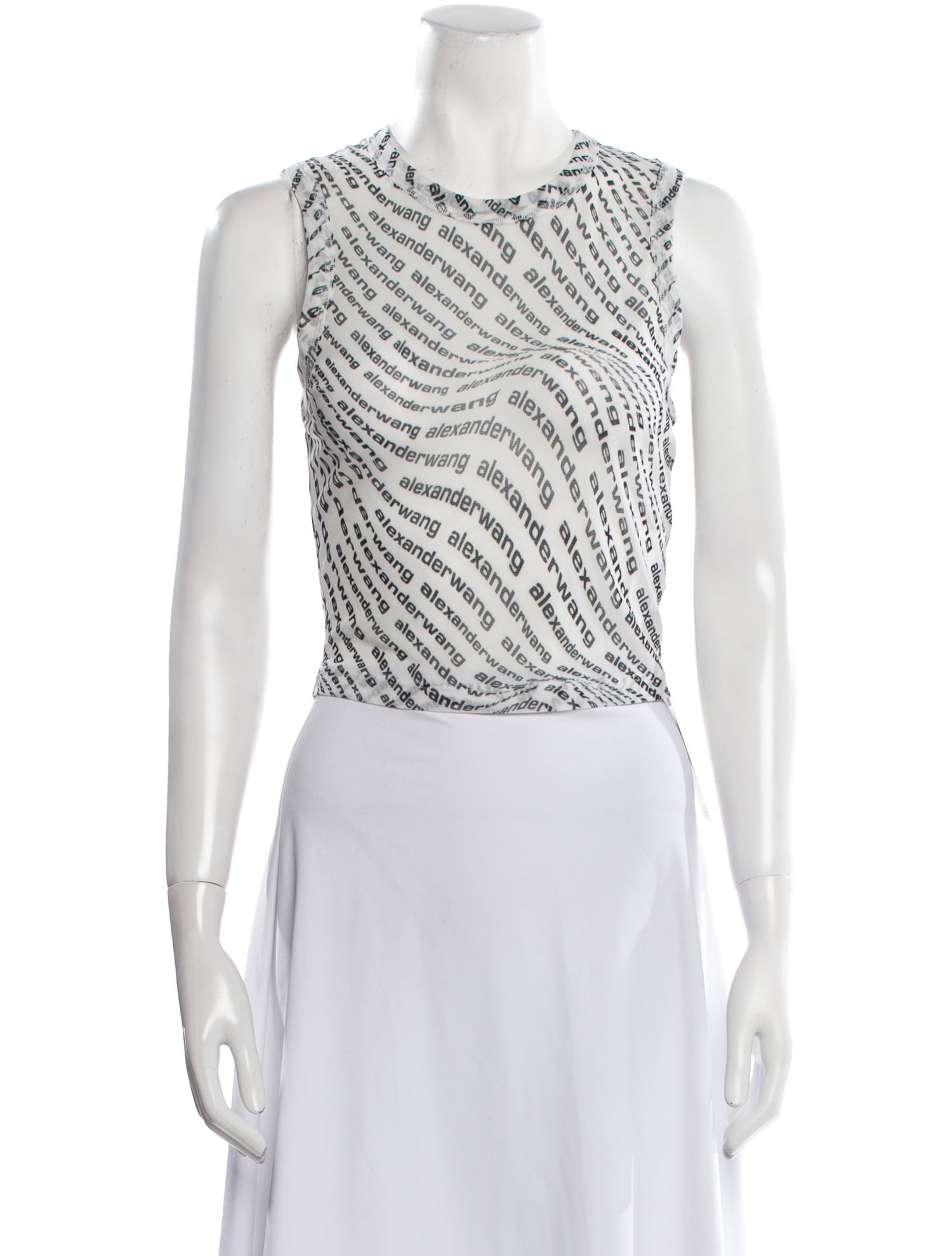 Alexanderwang.T Printed Crew Neck Crop Top