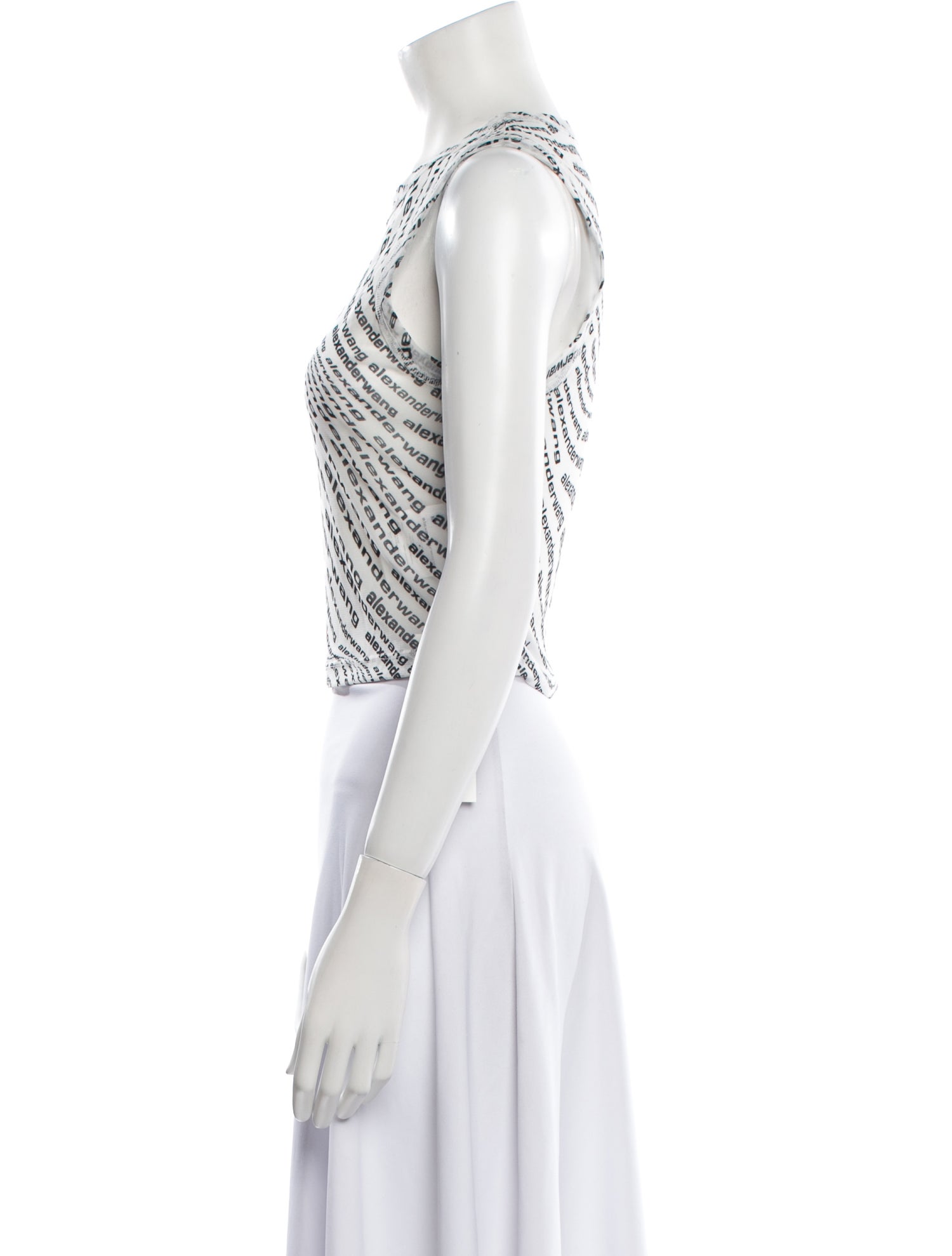 Alexanderwang.T Printed Crew Neck Crop Top