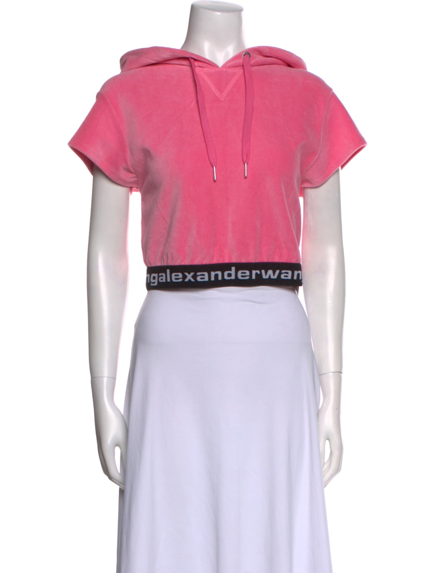 Alexanderwang.T Crew Neck Short Sleeve Crop Top