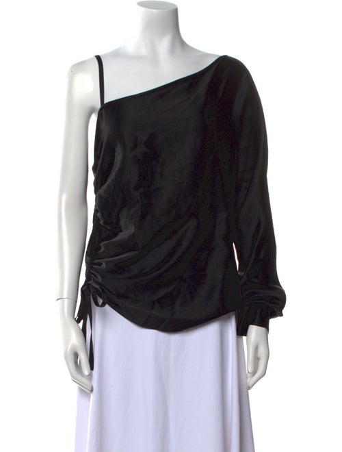 Alexanderwang.T One-Shoulder Three-Quarter Sleeve Blouse