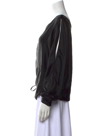 Alexanderwang.T One-Shoulder Three-Quarter Sleeve Blouse