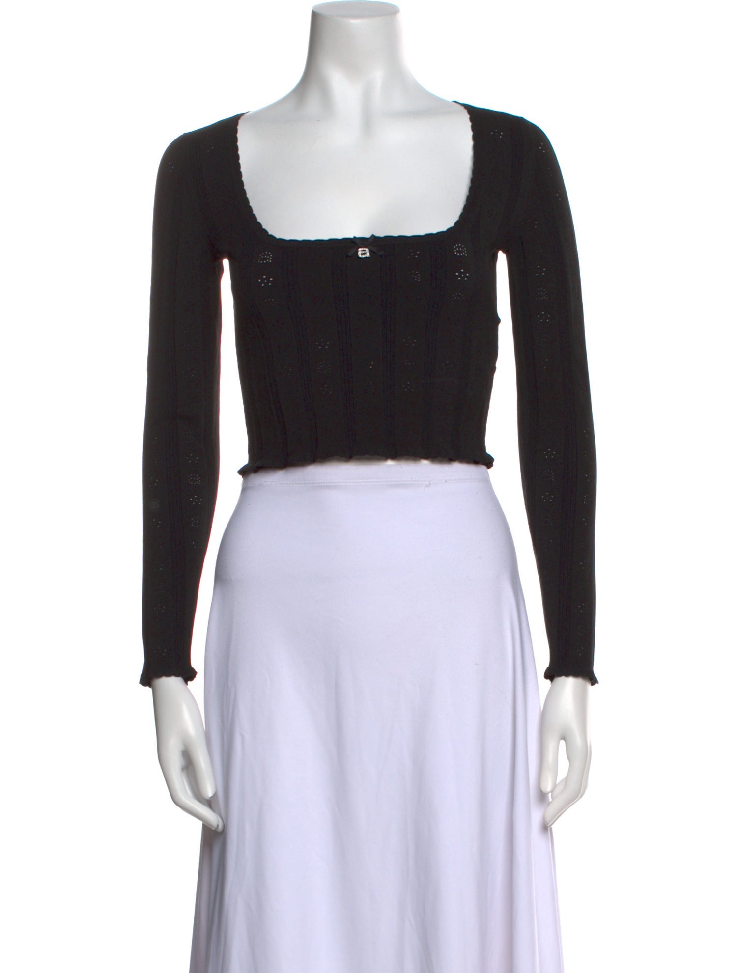 Alexanderwang.T Square Neckline Long Sleeve Crop Top w/ Tags