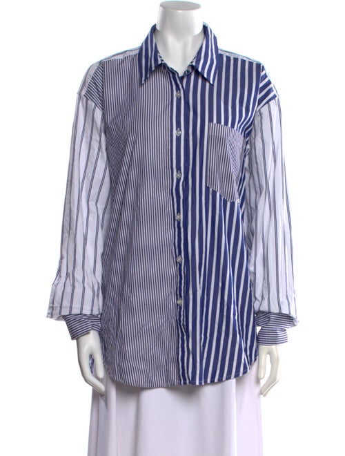 Alexanderwang.T Striped Long Sleeve Button-Up Top