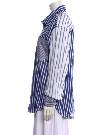 Alexanderwang.T Striped Long Sleeve Button-Up Top