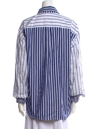 Alexanderwang.T Striped Long Sleeve Button-Up Top