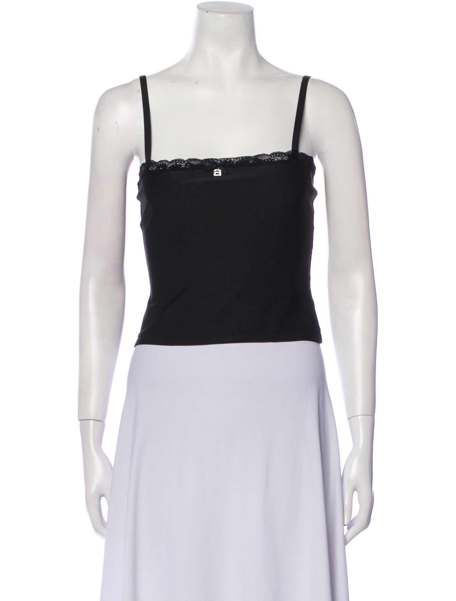 Alexanderwang.T Square Neckline Sleeveless Crop Top