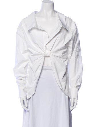 Alexanderwang.T V-Neck Long Sleeve Crop Top