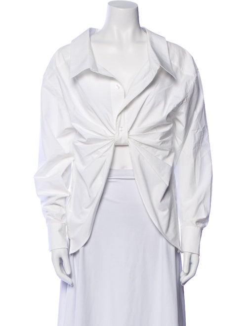 Alexanderwang.T V-Neck Long Sleeve Crop Top