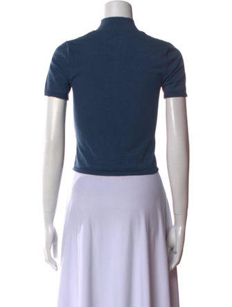 Alexanderwang.T Mock Neck Short Sleeve Crop Top