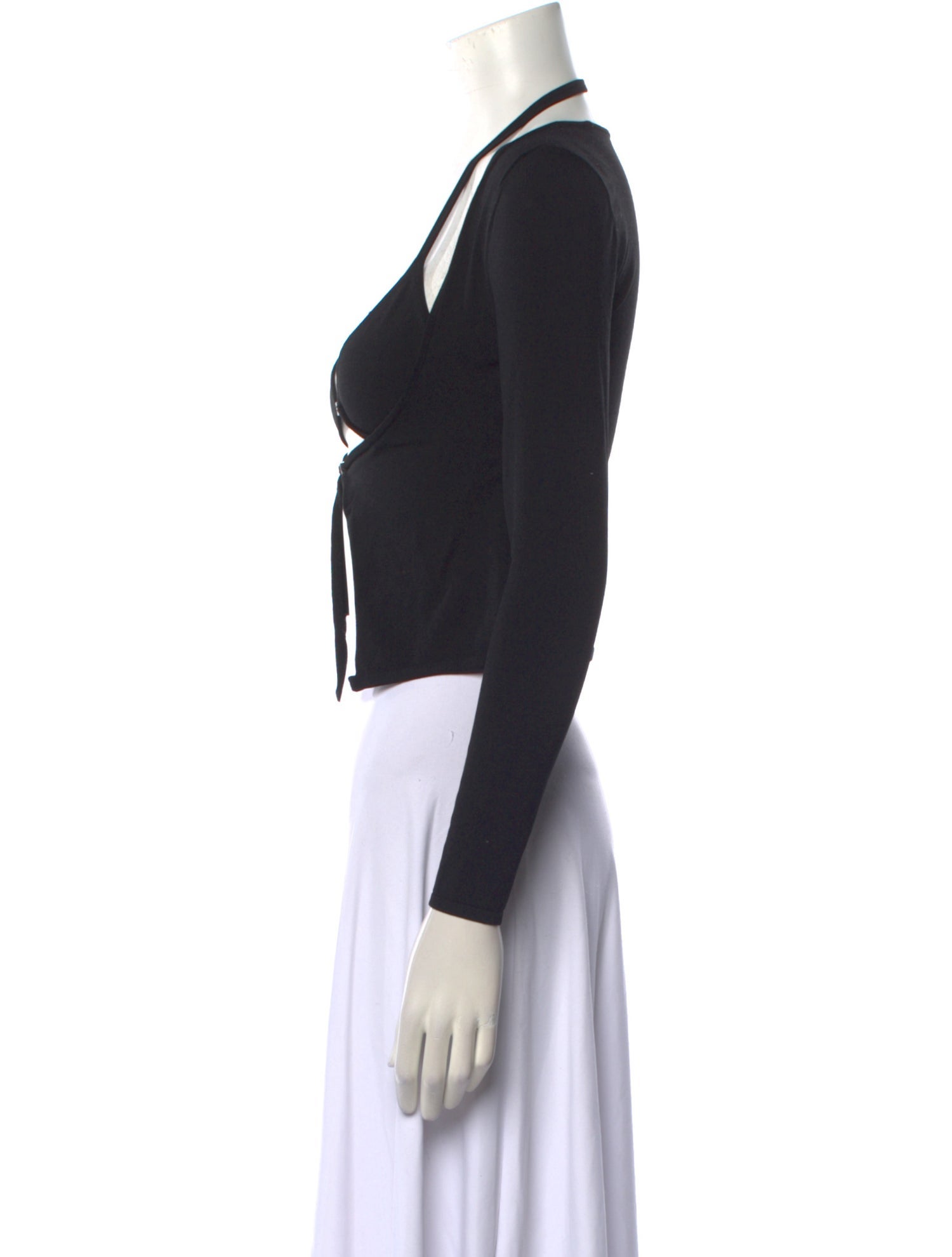 Alexanderwang.T Scoop Neck Long Sleeve Crop Top