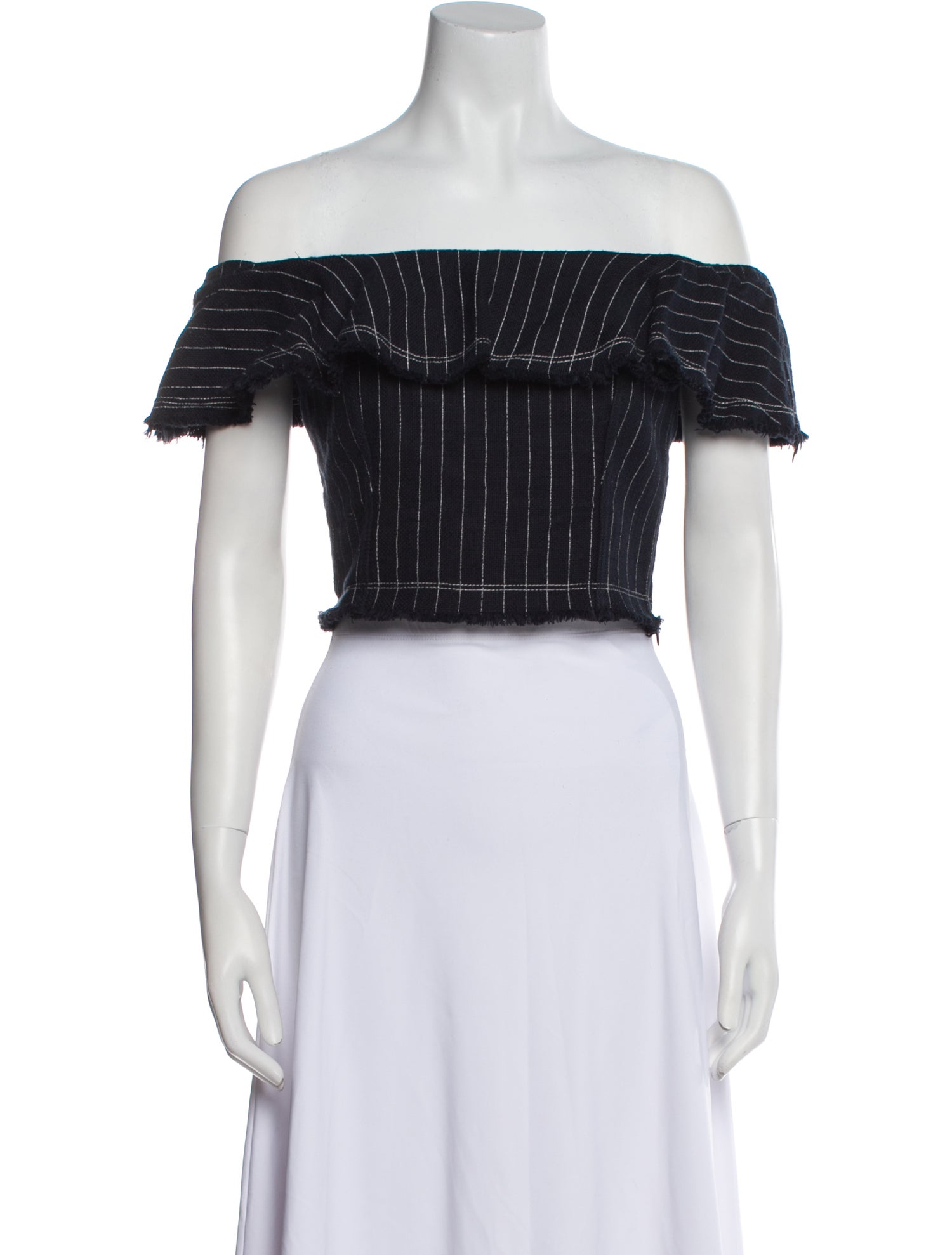 T by Alexander Wang Off-The-Shoulder Short Sleeve Crop Top