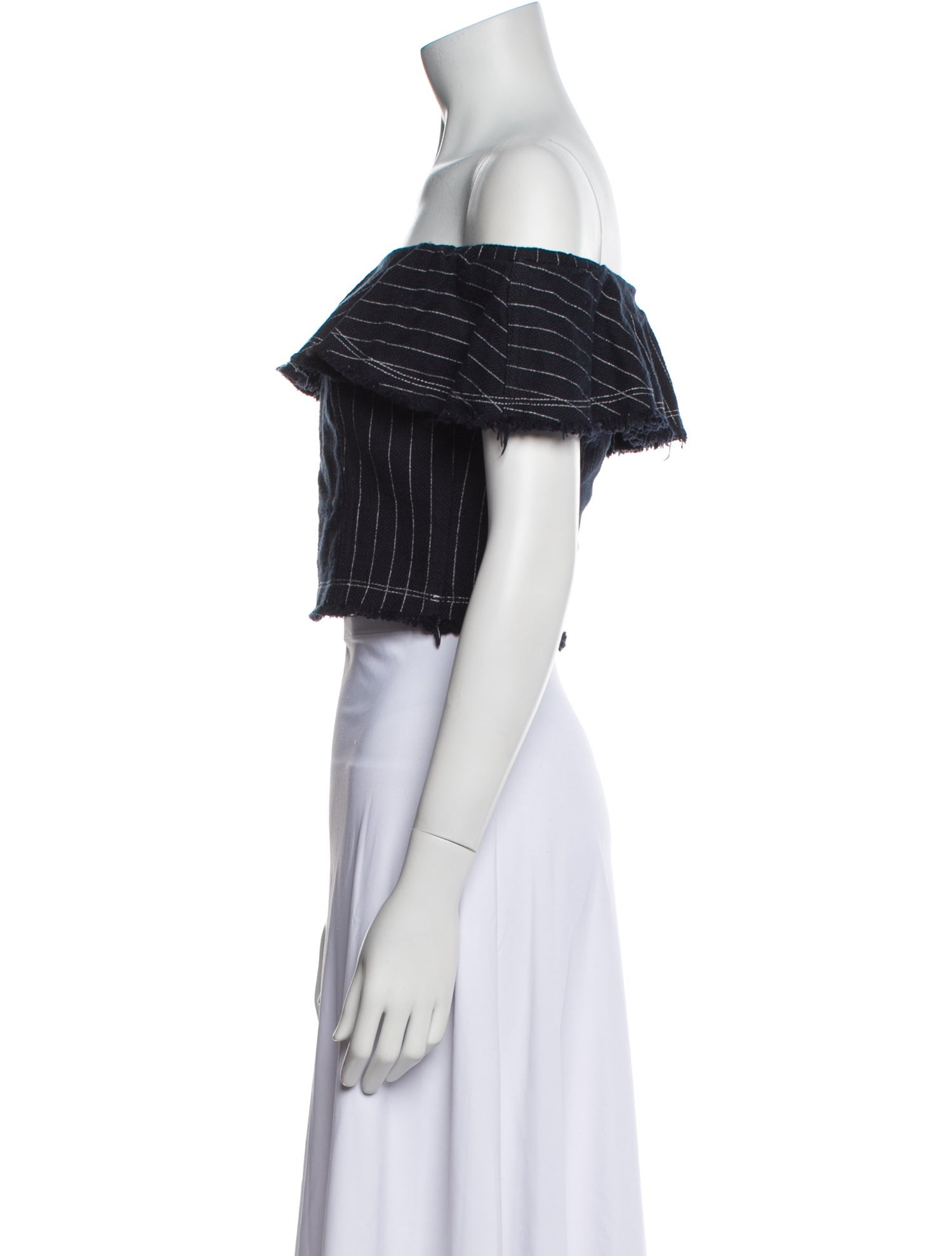 T by Alexander Wang Off-The-Shoulder Short Sleeve Crop Top