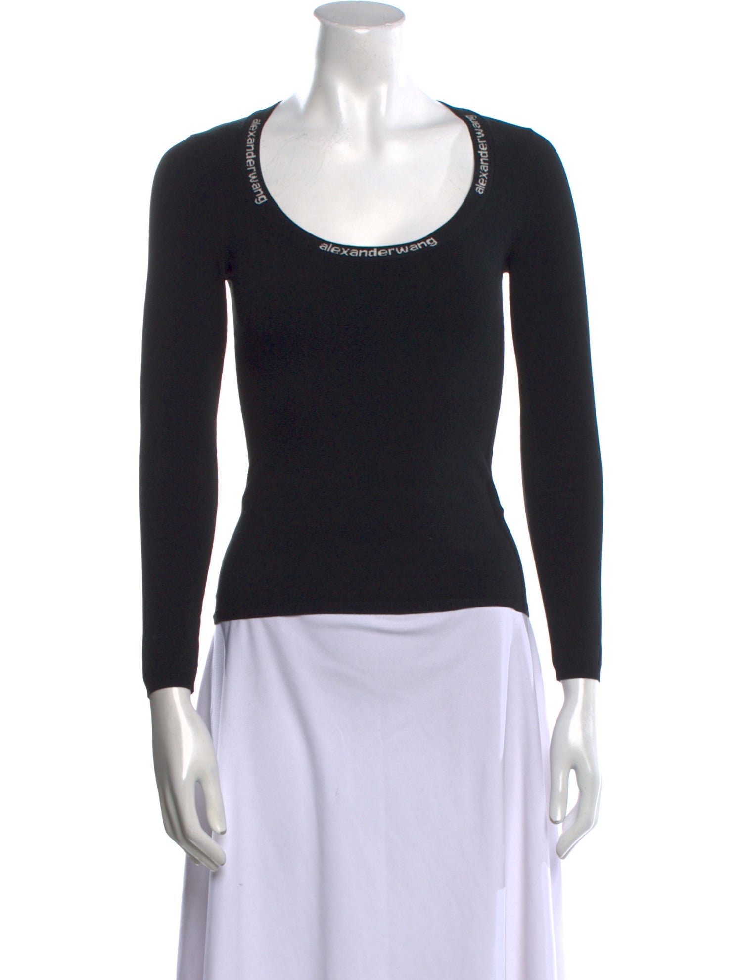 Alexanderwang.T Scoop Neck Long Sleeve Top