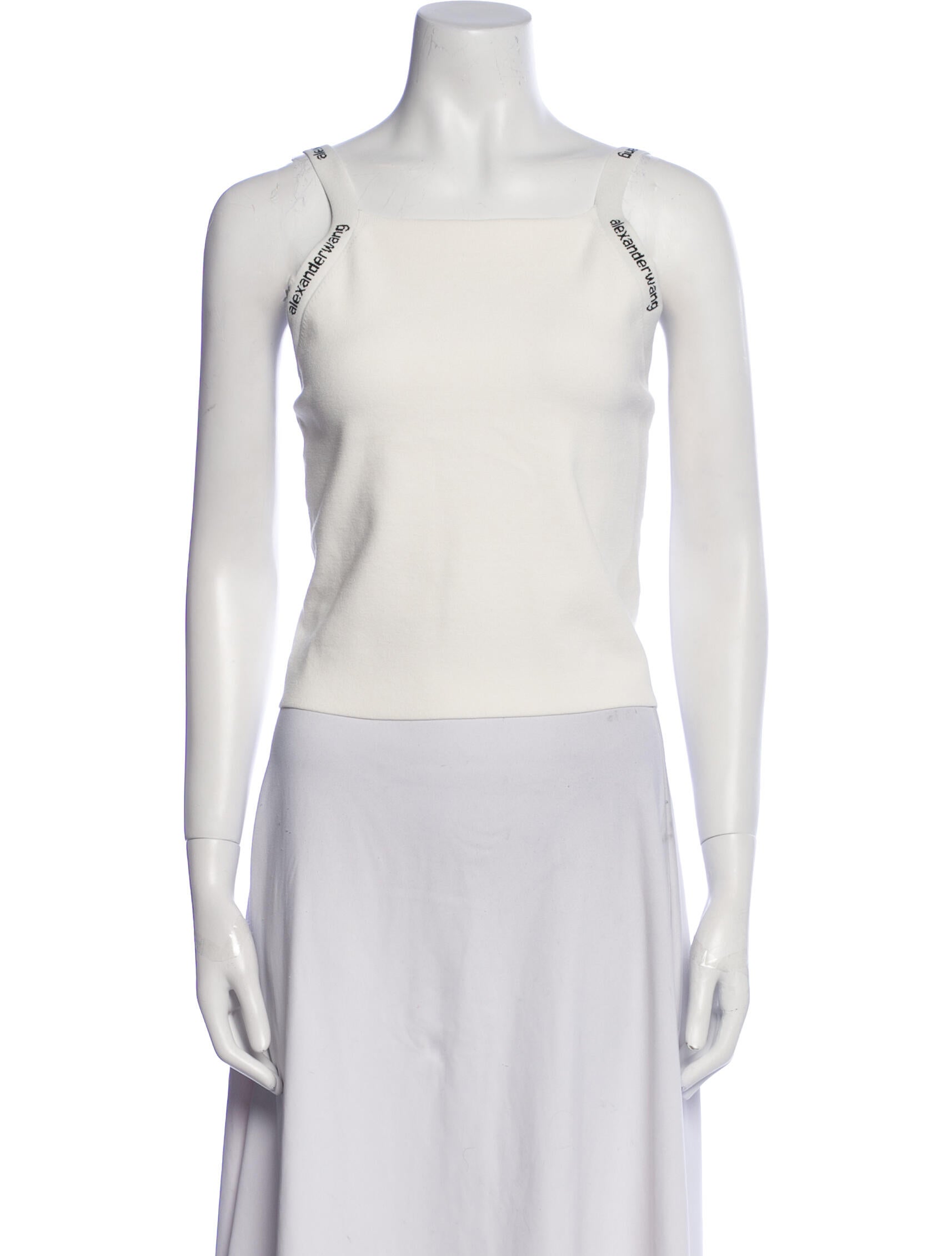 Alexanderwang.T Square Neckline Sleeveless Crop Top
