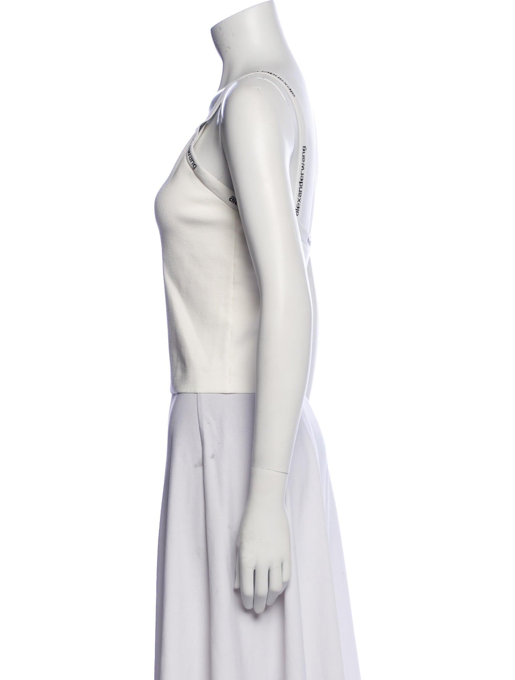 Alexanderwang.T Square Neckline Sleeveless Crop Top