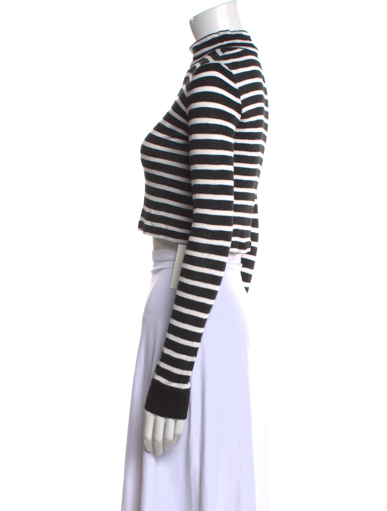 Alexanderwang.T Striped Mock Neck Crop Top