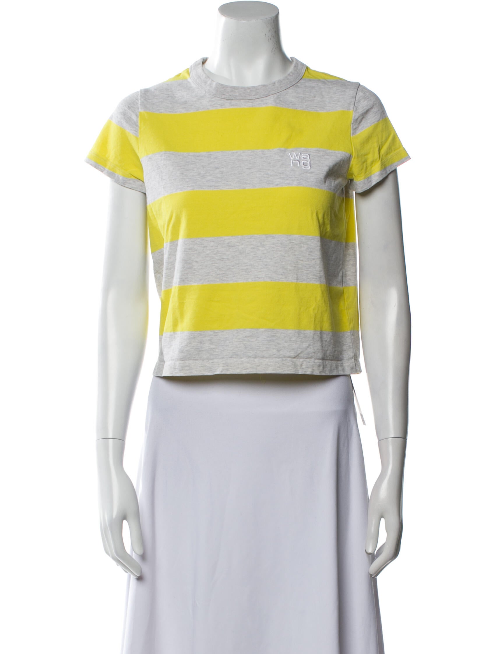 Alexanderwang.T Striped Crew Neck Crop Top