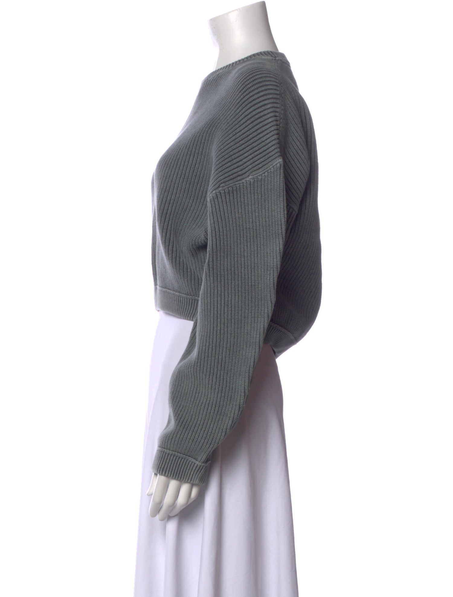 Alexanderwang.T Crew Neck Long Sleeve Crop Top