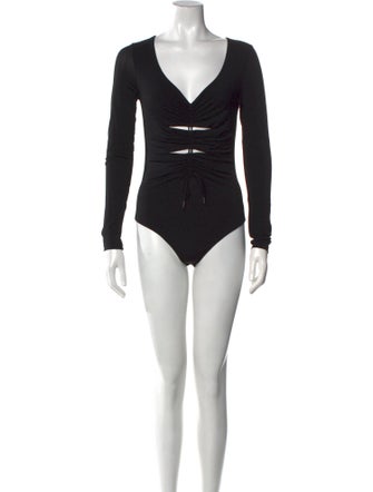 Alexanderwang.T V-Neck Long Sleeve Bodysuit