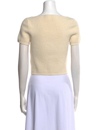 Alexanderwang.T Scoop Neck Short Sleeve Crop Top