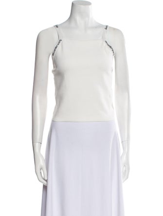 Alexanderwang.T Square Neckline Sleeveless Crop Top