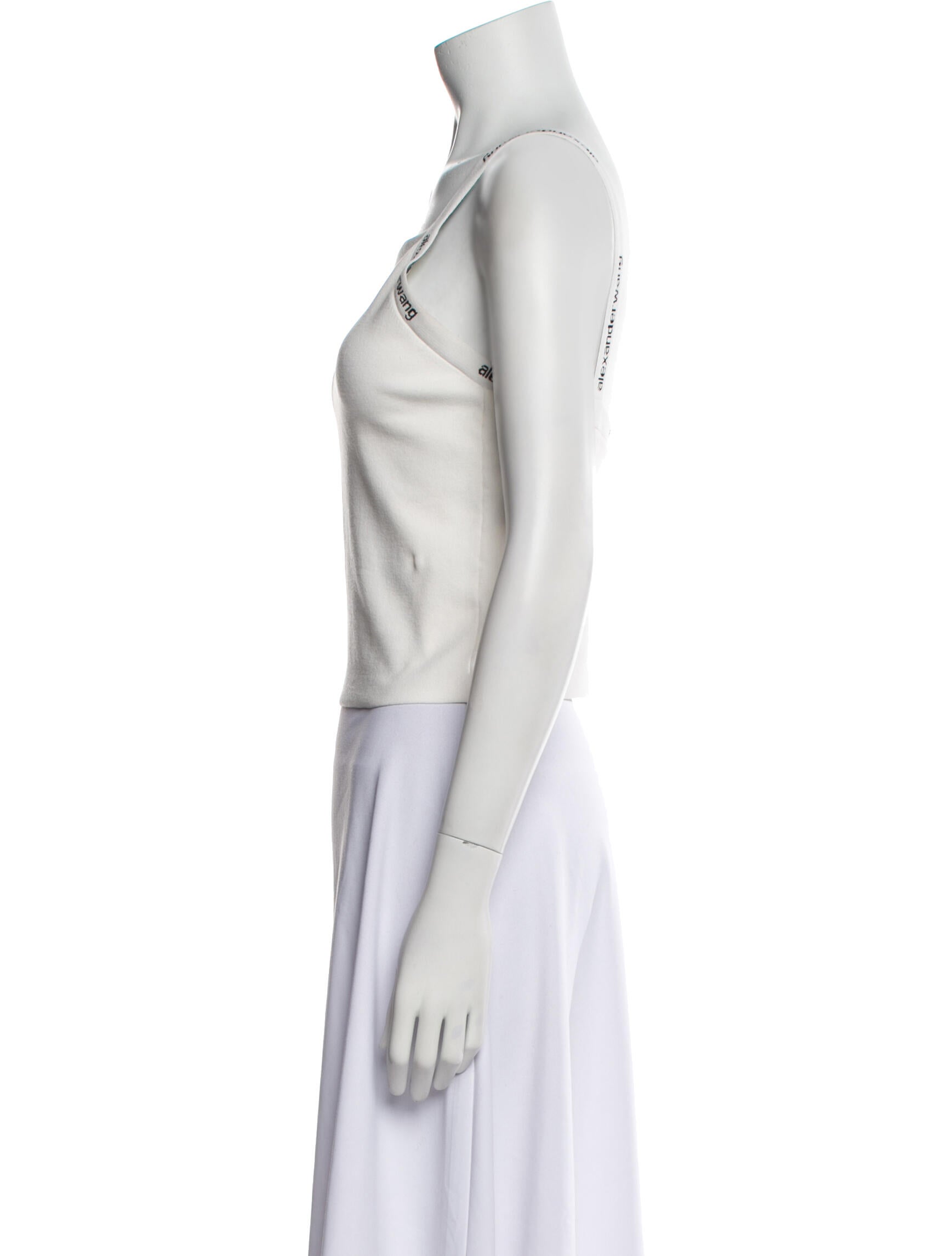 Alexanderwang.T Square Neckline Sleeveless Crop Top