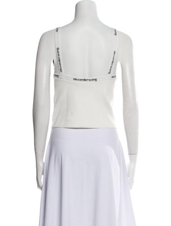 Alexanderwang.T Square Neckline Sleeveless Crop Top