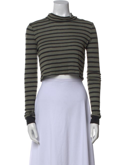 Alexanderwang.T Striped Mock Neck Crop Top