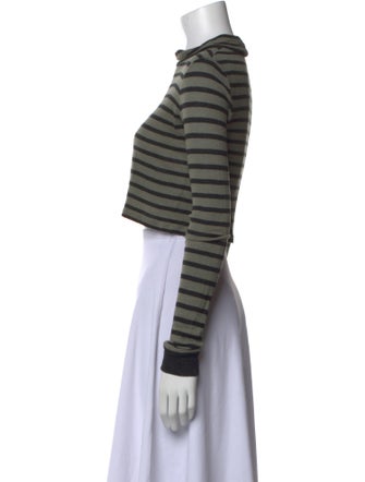 Alexanderwang.T Striped Mock Neck Crop Top