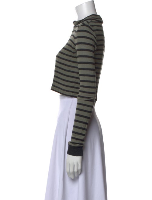 Alexanderwang.T Striped Mock Neck Crop Top