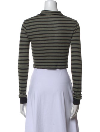 Alexanderwang.T Striped Mock Neck Crop Top