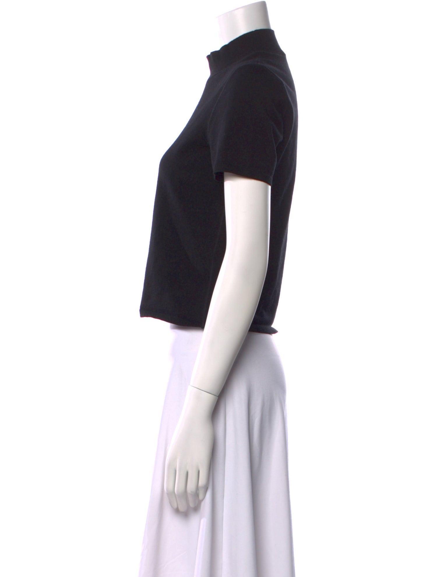 Alexanderwang.T Mock Neck Short Sleeve Crop Top