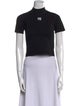 Alexanderwang.T Graphic Print Mock Neck Crop Top