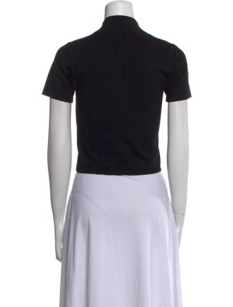 Alexanderwang.T Graphic Print Mock Neck Crop Top