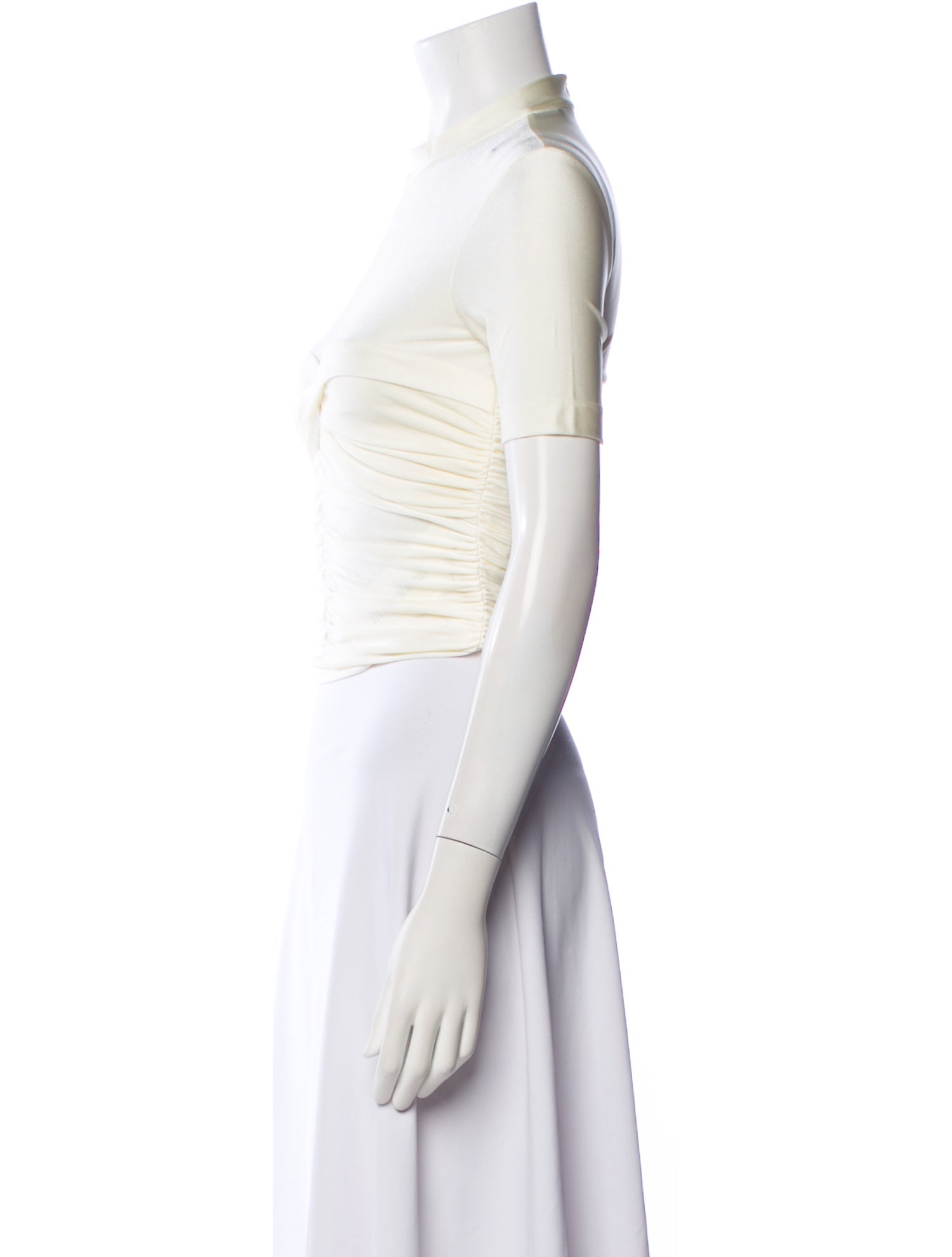 Alexanderwang.T Mock Neck Short Sleeve Crop Top