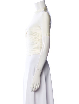 Alexanderwang.T Mock Neck Short Sleeve Crop Top