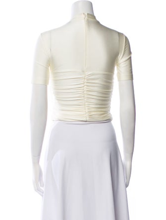 Alexanderwang.T Mock Neck Short Sleeve Crop Top