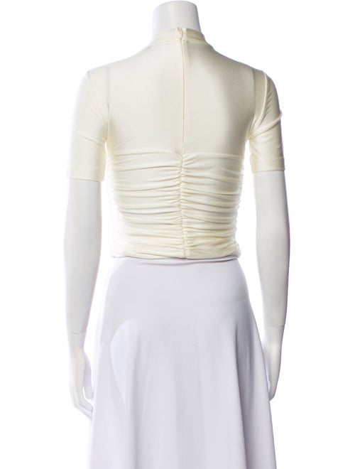 Alexanderwang.T Mock Neck Short Sleeve Crop Top