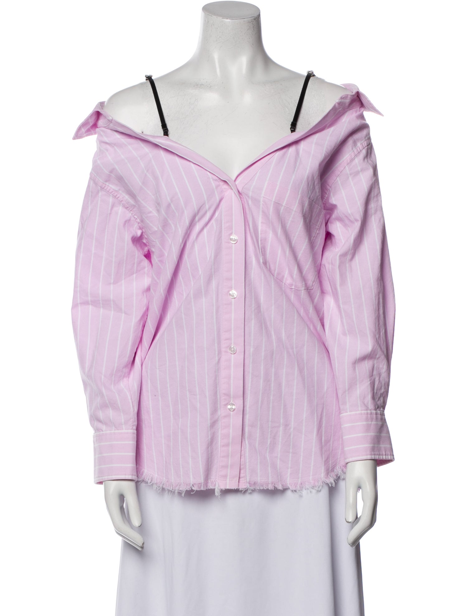 Alexanderwang.T V-Neck Long Sleeve Button-Up Top