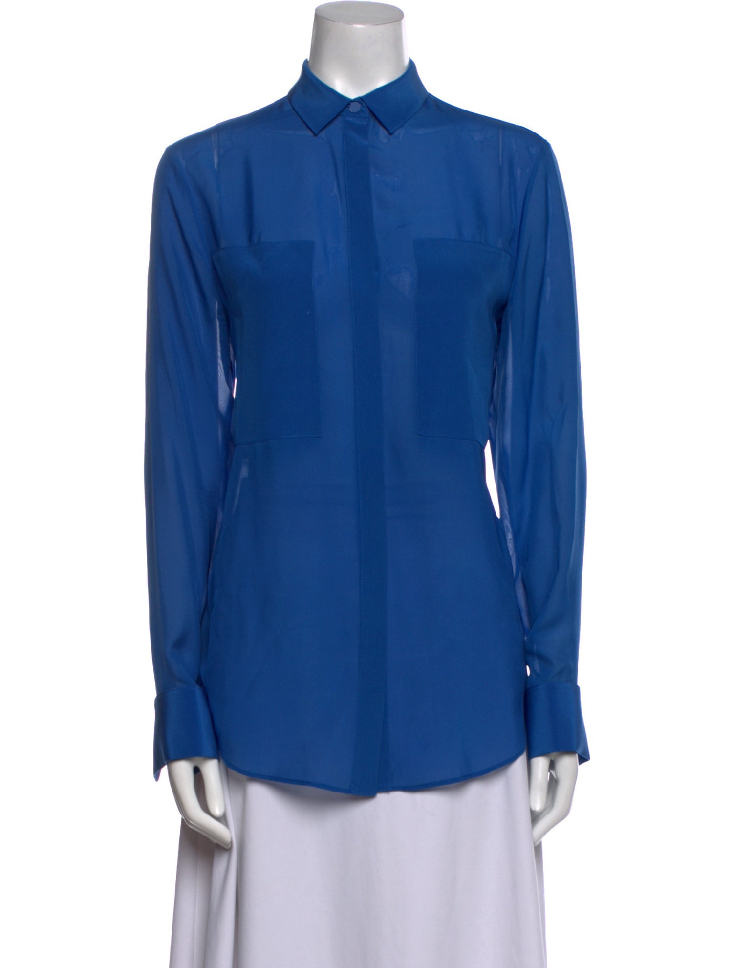 Alexanderwang.T Silk Long Sleeve Button-Up Top