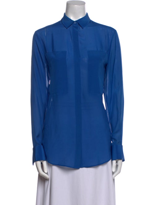 Alexanderwang.T Silk Long Sleeve Button-Up Top