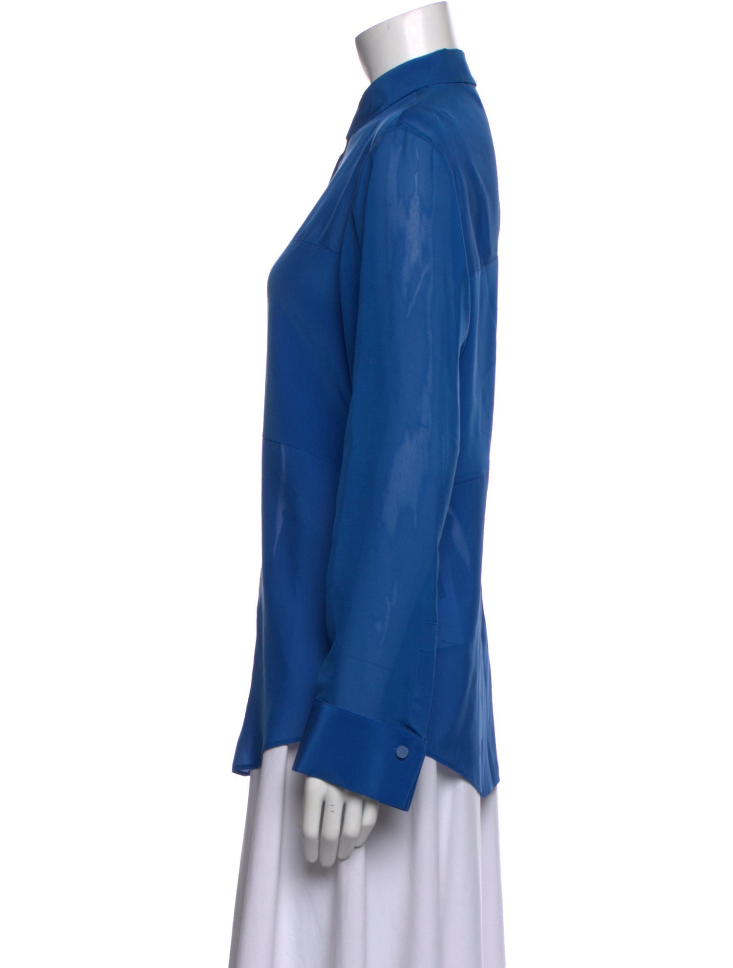 Alexanderwang.T Silk Long Sleeve Button-Up Top